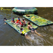 Island Hopper 10′ Lakeside Topical Graphic Series Inflatable Floating Dock and Bouncer Slide - Water Toys