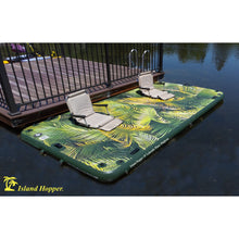 Island Hopper 10′ Lakeside Topical Graphic Series Inflatable Floating Dock and Bouncer Slide - Water Toys