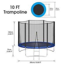 B2B 10FT Recreational Trampoline with Safe Enclosure Net Waterproof Jumping Mat,Simple Ladder,Max Weight Capacity 661 LB for 3-4 Kids,Blue -