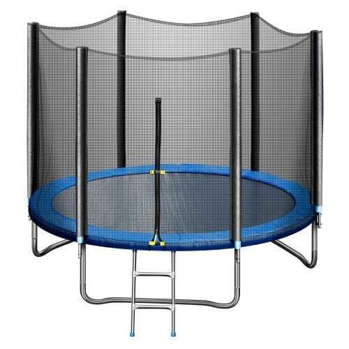 BouncyTrampolines Double Bounce 10FT Blue Trampoline with Safe