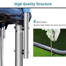 B2B 12FT Trampoline for Kids with Safety Enclosure Net Ladder and 8 Wind Stakes Round Outdoor Recreational Trampoline - SW000040AAC - Round