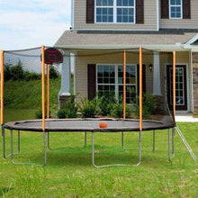 B2B 14FT outdoor garden powder-coated trampoline with basketball hoop ladder and enclosure - W550S00001 - Round Trampolines