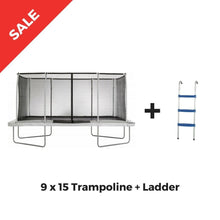 Upper Bounce Rectangle Trampoline 9 x 15 Mega White incl. Enclosure - UB03EC-915E - Rectangle Trampolines
