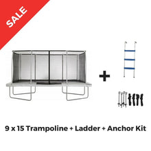 Upper Bounce Rectangle Trampoline 9 x 15 Mega White incl. Enclosure - UB03EC-915E - Rectangle Trampolines