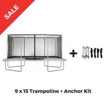 Upper Bounce Rectangle Trampoline 9 x 15 Mega White incl. Enclosure - UB03EC-915E - Rectangle Trampolines