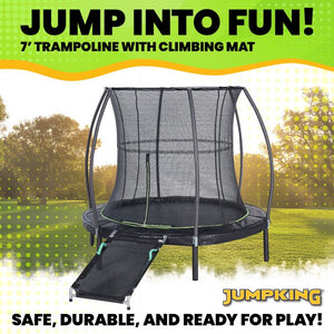 JumpKing® 7ft Round Trampoline with Jumping Mat ramp - JK7R