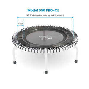 JumpSport 500 PRO Series Fitness Trampolines | 44” Model 550 PRO Club Edition in Matte White