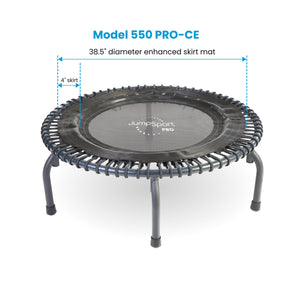 JumpSport 500 PRO Series Fitness Trampolines | 44” Model 550 PRO in Matte Black