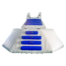 Inflatable slide with blue rungs on a white background