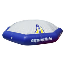 Inflatable water toy with Aquaglide branding on a white background