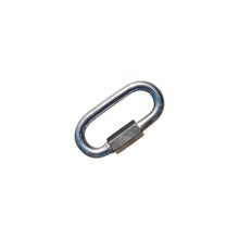 Metal carabiner on a white background