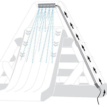 Diagram of a shower system with water flow and components labeled.