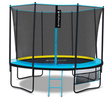 SkyBound SkyRise Straight Pole 10ft Trampoline With Enclosure Net in Blue