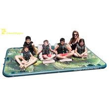 Island Hopper 10′ Lakeside Topical Graphic Series Inflatable Floating Dock and Bouncer Slide - Water Toys