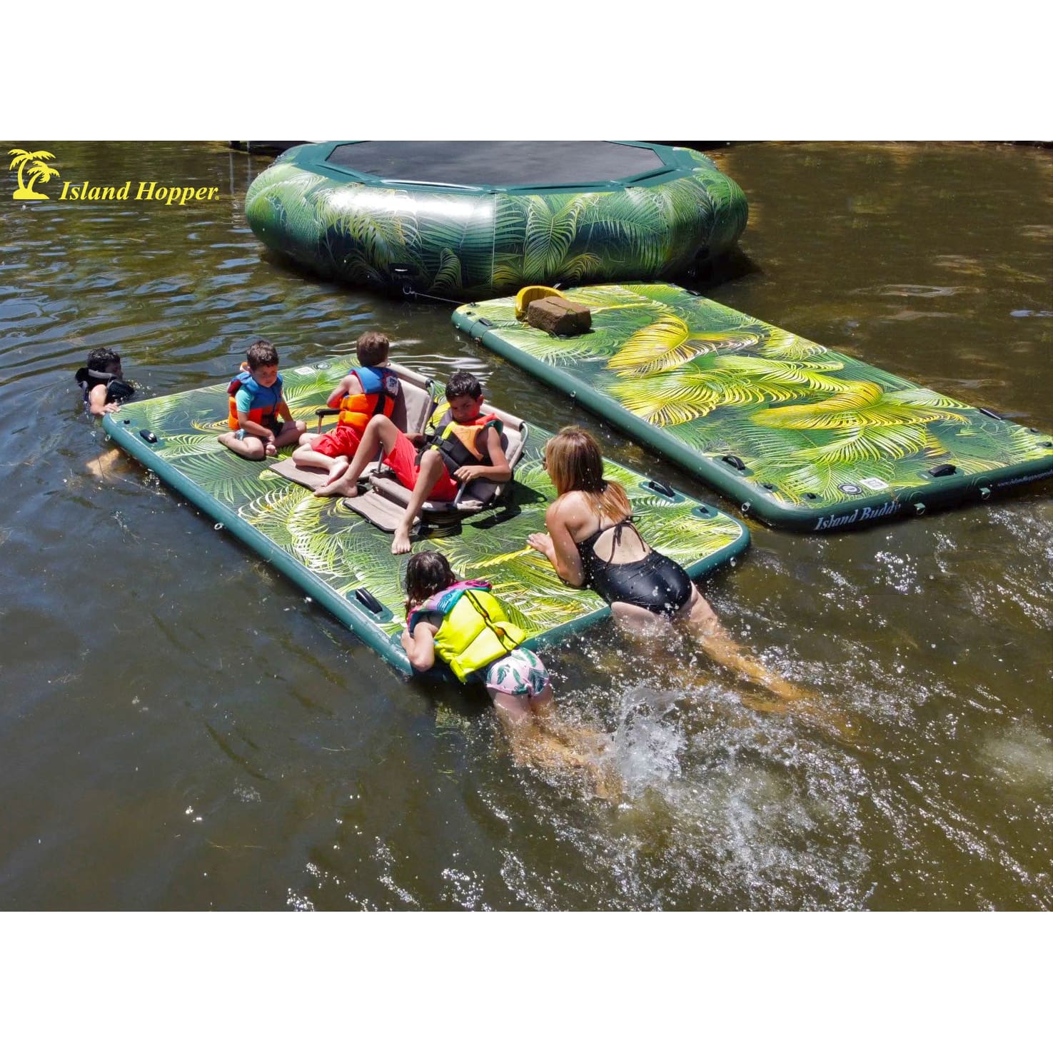 Lakeside Inflatables Bouncy Trampolines - Island Hopper 10′ Lakeside Topical Graphic Series ...