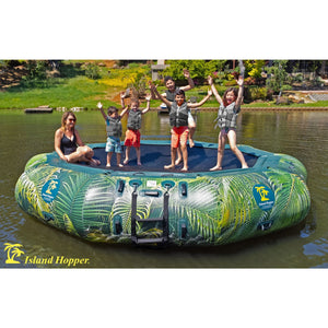 Island Hopper 15’ Water Bouncer Lakeside Graphics Series - Water Trampolines