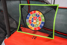 JumpKing 10’ x 17’ Oval Multi Level Heavy Duty Trampoline With Toss Game and Hoop Accessory Model JKLCOV1017C4
