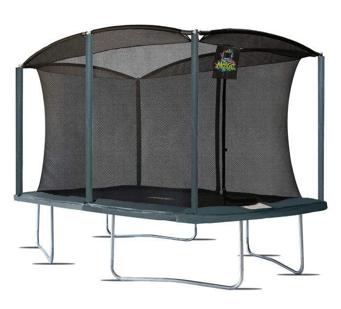 Upper Bounce Machrus Moxie 8 x 12 FT Rectangular Outdoor Trampoline Set with Premium Safety Enclosure Model MXRTG03-812-OG