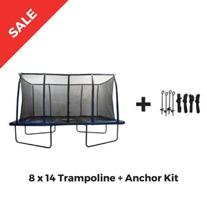 Upper Bounce Rectangle Trampoline 8 x 14 Mega incl. Enclosure System - Rectangle Trampolines