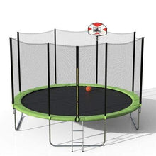 B2B 14-Feet Round Trampoline with Safety Enclosure Basketball Hoop and Ladder - SM000010FAA - Round Trampolines