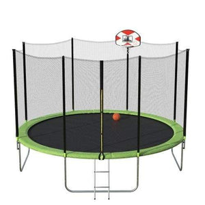 B2B 14-Feet Round Trampoline with Safety Enclosure Basketball Hoop and Ladder - SM000010FAA - Round Trampolines