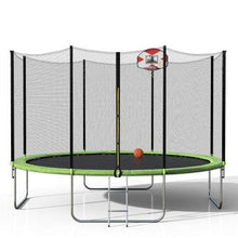 B2B 14-Feet Round Trampoline with Safety Enclosure Basketball Hoop and Ladder - SM000010FAA - Round Trampolines