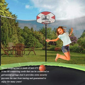 B2B 14-Feet Round Trampoline with Safety Enclosure Basketball Hoop and Ladder - SM000010FAA - Round Trampolines