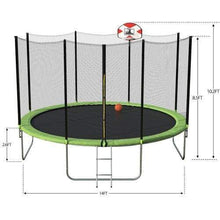 B2B 14-Feet Round Trampoline with Safety Enclosure Basketball Hoop and Ladder - SM000010FAA - Round Trampolines