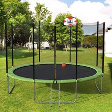 B2B 14-Feet Round Trampoline with Safety Enclosure Basketball Hoop and Ladder - SM000010FAA - Round Trampolines