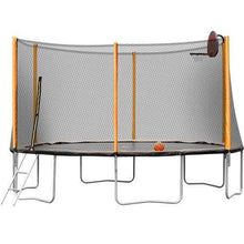 B2B 14FT outdoor garden powder-coated trampoline with basketball hoop ladder and enclosure - W550S00001 - Round Trampolines
