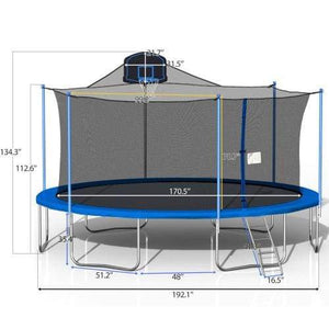 B2B 16FT TRAMPOLINE BLUE - W285S00003 - Round Trampolines