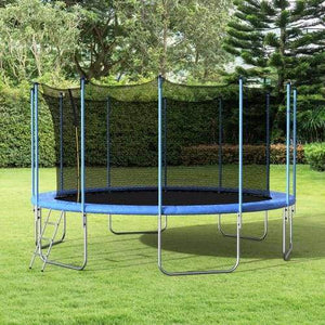 B2B 16FT Round Trampoline with Safety Enclosure Net & Ladder Spring Cover Padding Outdoor Activity - SM000050CAA - Round Trampolines