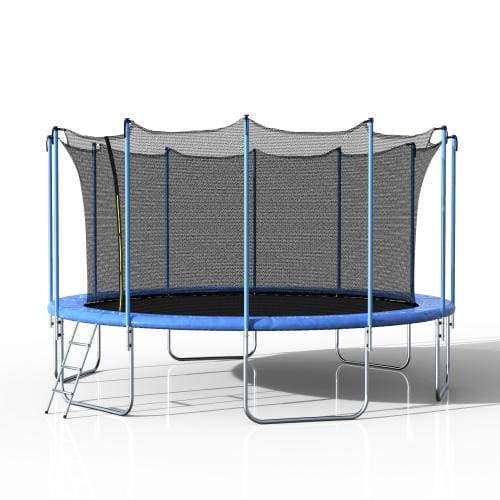 B2B 16FT Round Trampoline with Safety Enclosure Net & Ladder Spring Cover Padding Outdoor Activity - SM000050CAA - Round Trampolines