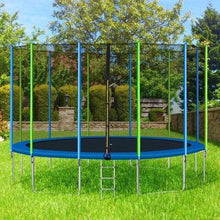 B2B 16FT Trampoline for Kids with Safety Enclosure Net Ladder and 12 Wind Stakes Round Outdoor Recreational Trampoline - SW000041AAC - Round