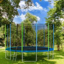 B2B 16FT Trampoline for Kids with Safety Enclosure Net Ladder and 12 Wind Stakes Round Outdoor Recreational Trampoline - SW000041AAC - Round