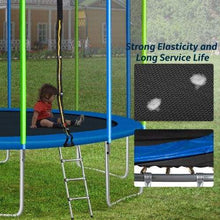 B2B 16FT Trampoline for Kids with Safety Enclosure Net Ladder and 12 Wind Stakes Round Outdoor Recreational Trampoline - SW000041AAC - Round