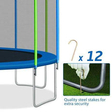 B2B 16FT Trampoline for Kids with Safety Enclosure Net Ladder and 12 Wind Stakes Round Outdoor Recreational Trampoline - SW000041AAC - Round