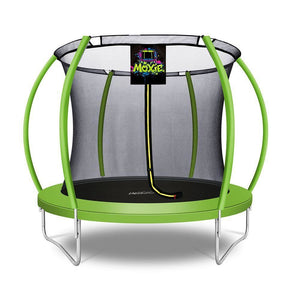 Moxie™ Pumpkin-Shaped Outdoor Trampoline Set with Premium Top-Ring Frame Safety Enclosure 8 FT - Green Apple - MXSF03-8-GA - Round 