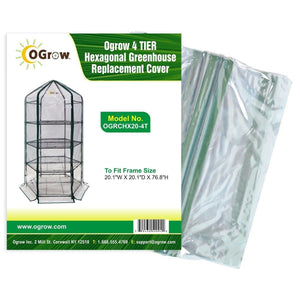 oGrow 4 Tier Hexagonal Greenhouse Replacement Cover - To Fit Frame Size 20 1W X 20 1D X 76 8H - Greenhouses & Accessories