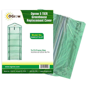 oGrow 5 Tier Greenhouse Pe Replacement Cover - To Fit Frame Size 19 3W X 27 2D X 78 7H - Greenhouses & Accessories