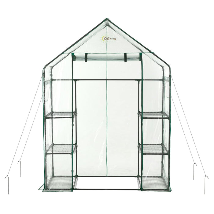 Ogrow Deluxe Walk-In 3 Tier 6 Shelf Portable Greenhouse - Og6834-S - Greenhouses & Accessories
