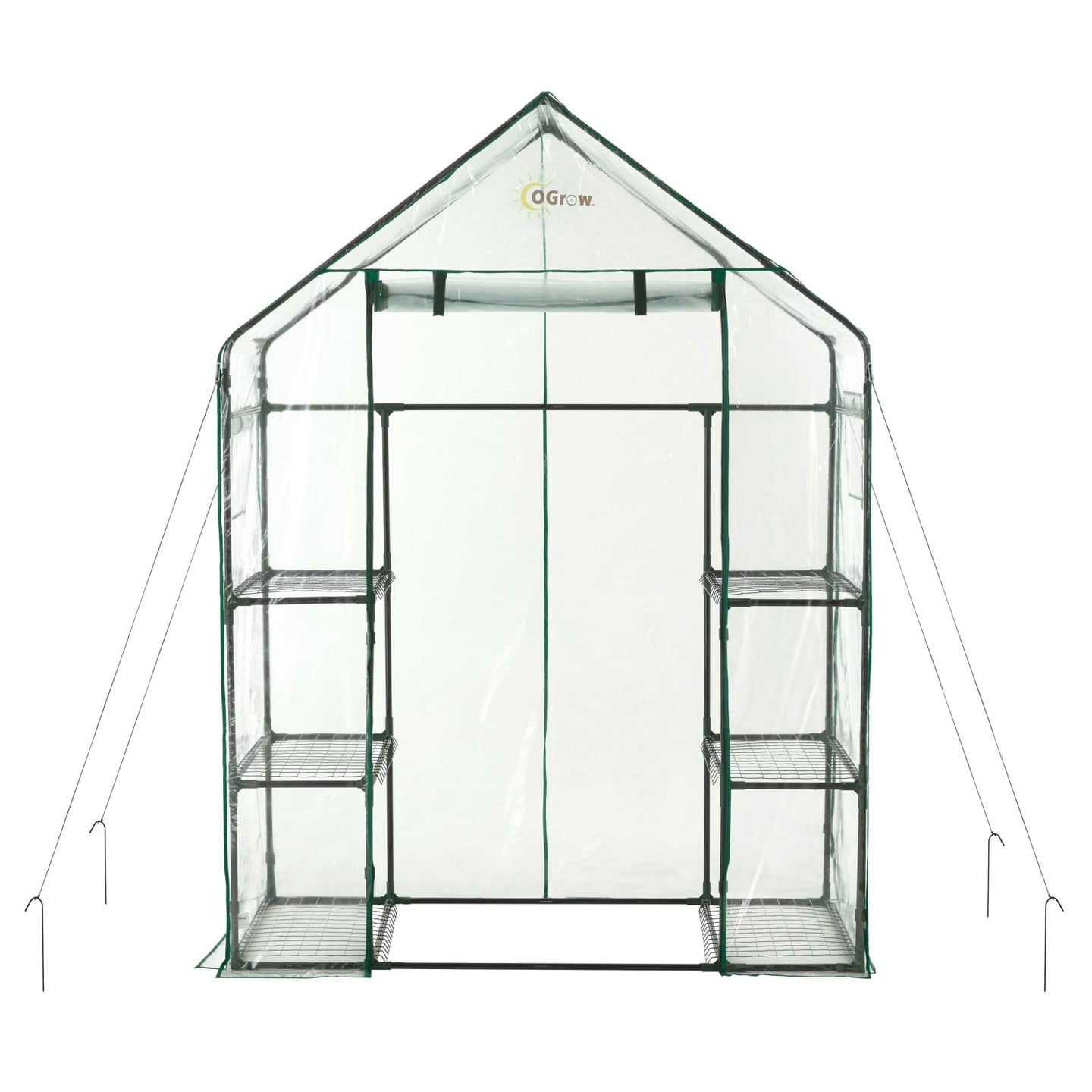 Ogrow Deluxe Walk-In 3 Tier 6 Shelf Portable Greenhouse - Og6834-S - Greenhouses & Accessories