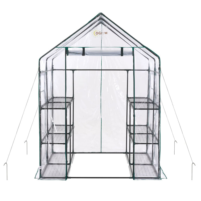 Ogrow Deluxe Walk-In 6 Tier 12 Shelf Portable Greenhouse - Og6868-D - Greenhouses & Accessories