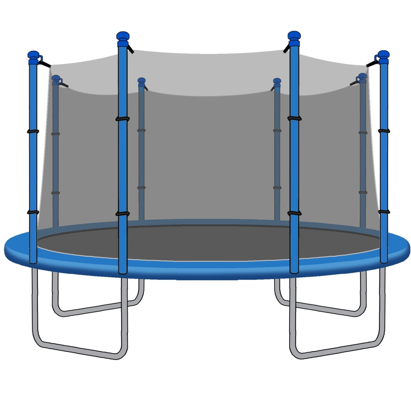 SkyBound 12 Foot Trampoline Net - Fits 12 Foot Frames with 8 Straight Enclosure Poles or 4 Arches - Trampoline Replacements