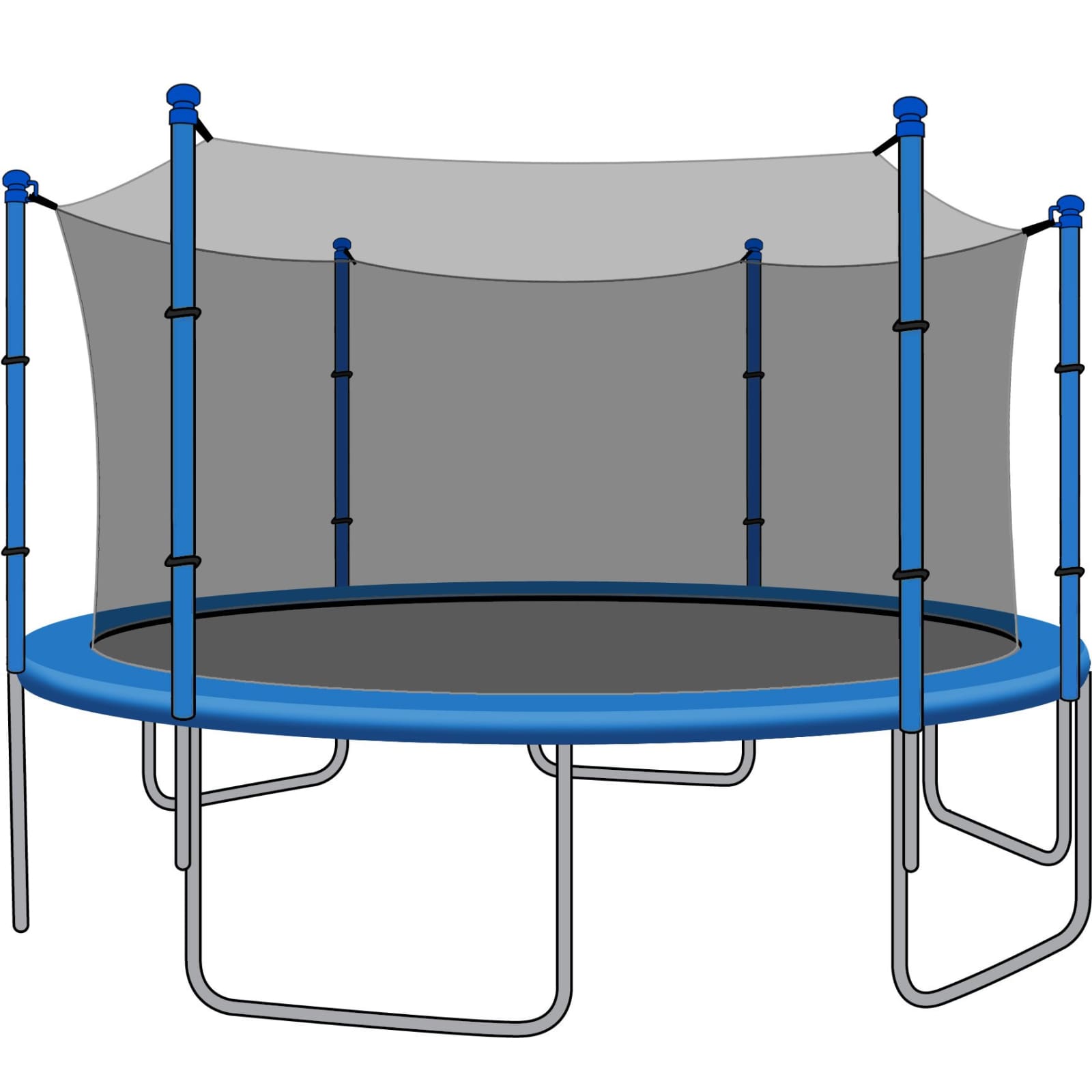 14 ft trampoline net 6 pole sales