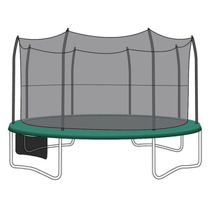 SkyBound 15Ft Trampoline Replacement Net Fits 15 Ft Skywalker Trampolines With 8 Straight-Curved Poles - Trampoline Replacements