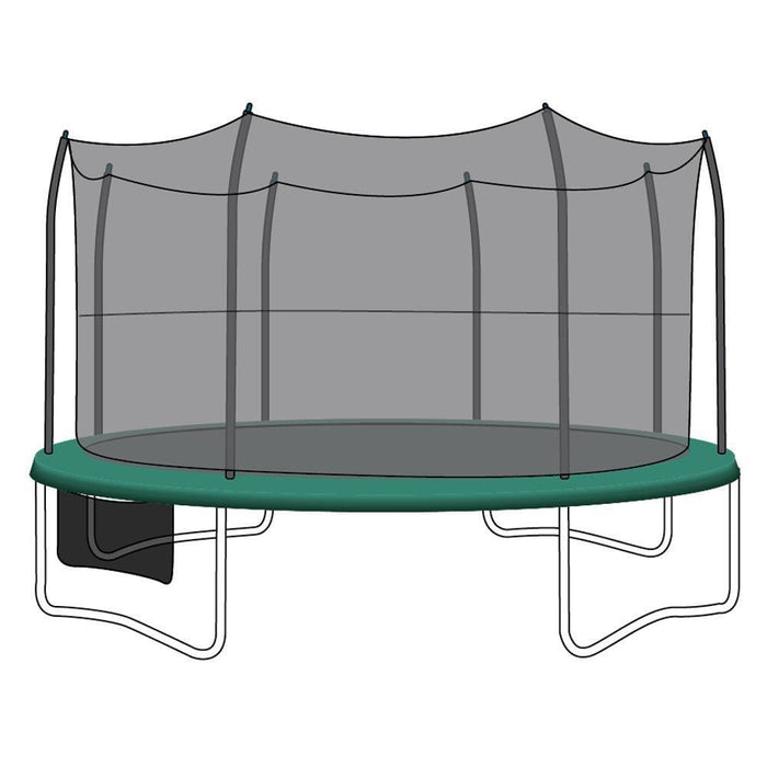 SkyBound 15Ft Trampoline Replacement Net Fits 15 Ft Skywalker Trampolines With 8 Straight-Curved Poles - Trampoline Replacements