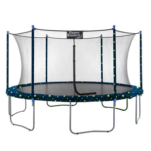 Upper Bounce 16 FT Round Trampoline Set with Safety Enclosure System - Starry Night