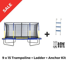 Upper Bounce Rectangle Trampoline 9 x 15 Mega with Enclosure System - Rectangle Trampolines