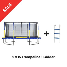 Upper Bounce Rectangle Trampoline 9 x 15 Mega with Enclosure System - Rectangle Trampolines